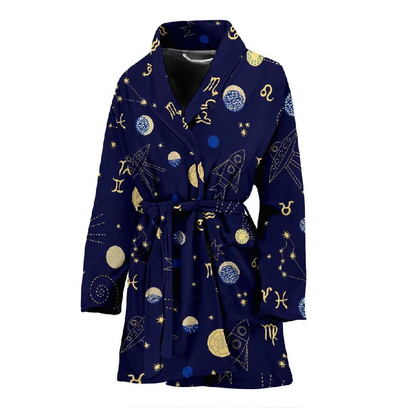 Constellation Print Pattern Women Long Robe