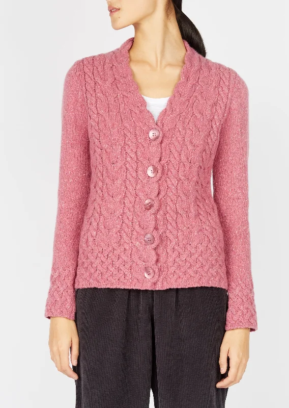 IrelandsEye Horseshoe Aran Cardigan | Bubblegum