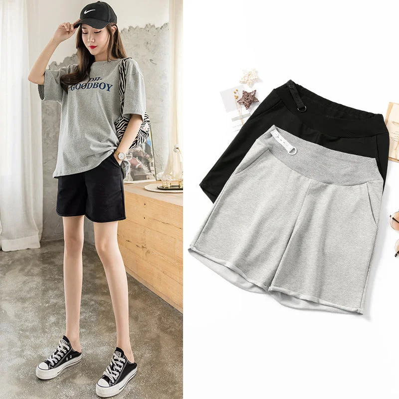 NiDELL Maternity Pants . New Summer Low Waisted Shorts Fifth Pants Outer Wear Casual Wide Leg Pants Shorts for Pregnant Women Leggings