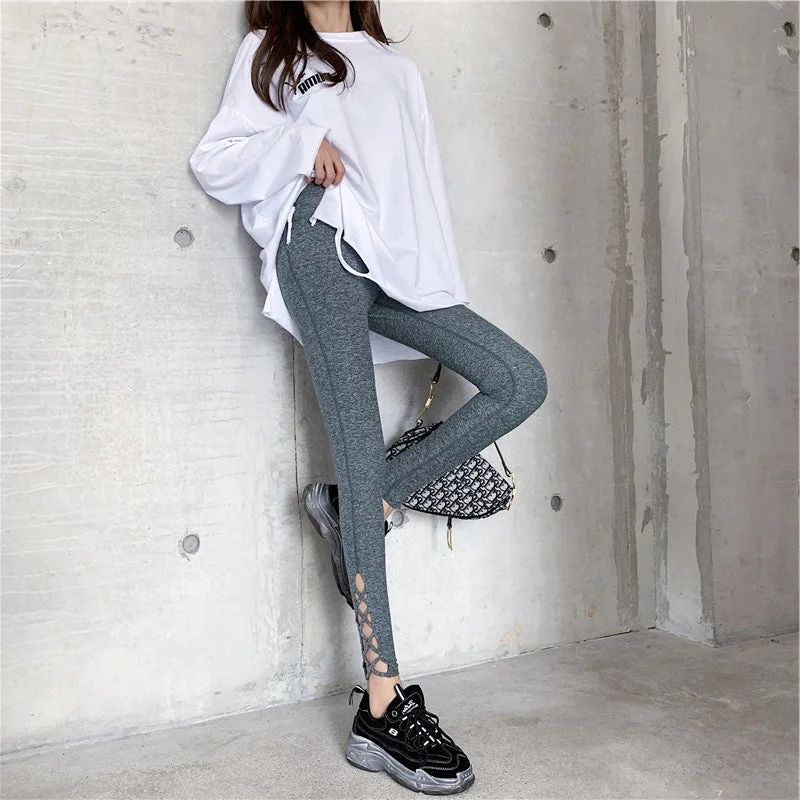 NiDELL Maternity Pants . Spring and Autumn Wear High Waist Network Cable Hollow Stretch Casual Outdoor Pregnant Women Fashion Leggings