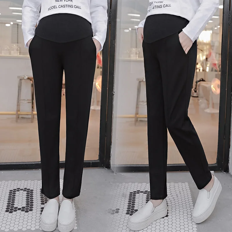 NiDELL Maternity Pants . Spring Straight Loose Wide-Leg Harem Pants Trendy Mom Outerwear Casual Pants Maternity Clothes Maternity Pants