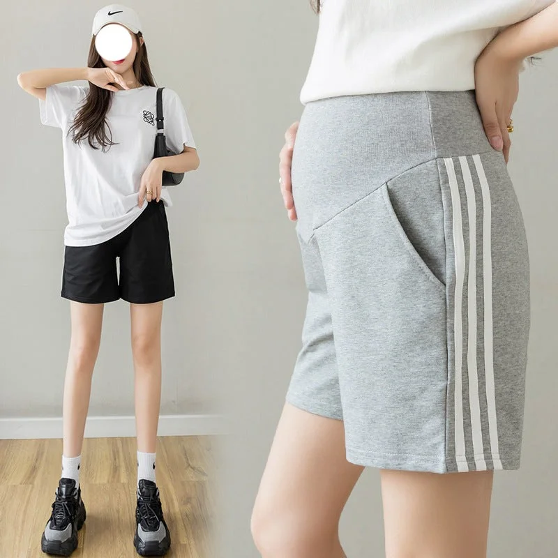 NiDELL Maternity Pants . Summer New Cotton Shorts Fifth Pants Wide Leg Pants Pregnant Women Belly Support Leggings