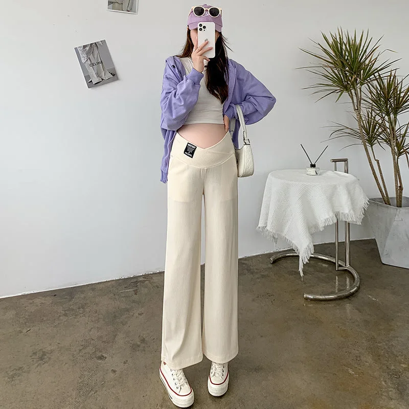 NiDELL Pregnant Women's Pants Low Waist Maternity Wide Leg Pants . New Spring and Autumn Pants Autumn Pregnant Women Straight-Leg Pants Outer Wear Pants