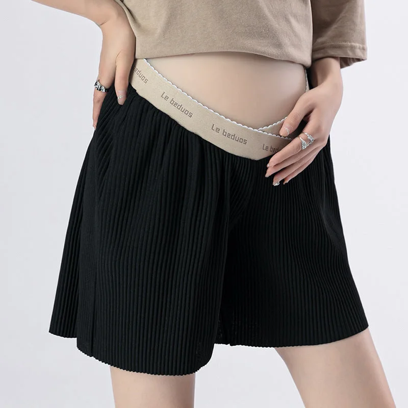 NiDELL Pregnant Women's Pants . Pregnant Women's Low Waisted Shorts Solid Color Summer Pregnant Women's Fifth Pants Pregnant Women's Casual Pants Loose Wide-Leg Pants